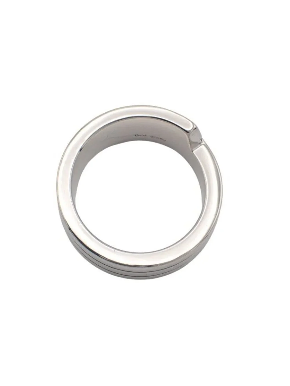 Hermes Italique Ring 50 Vintage 925 Sterling Silver Logo Black Simple Out of
